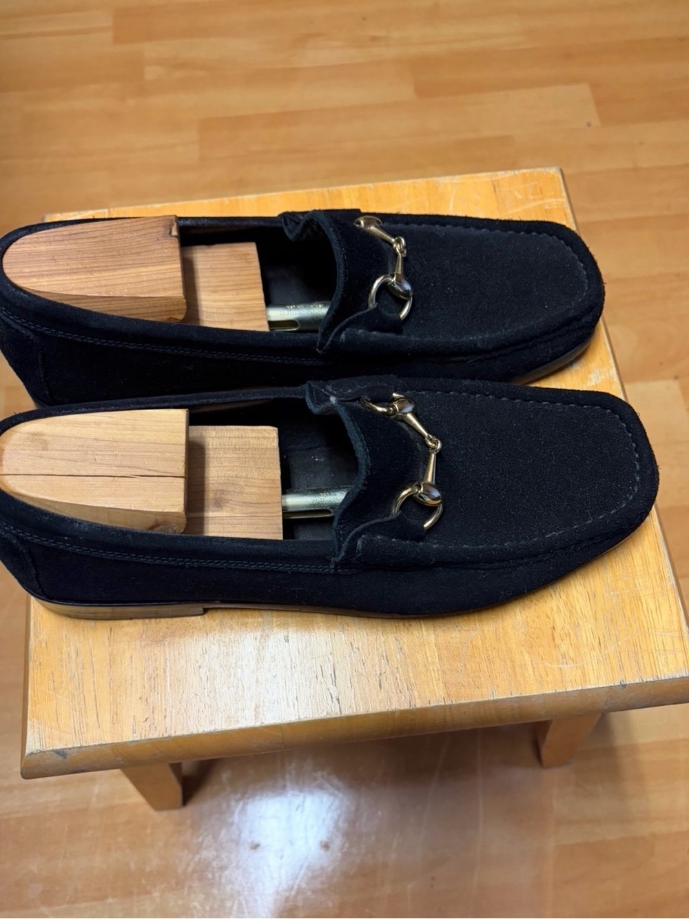Gucci Black Suede Horsebit Slip-On Loafers - Picture 10 of 12
